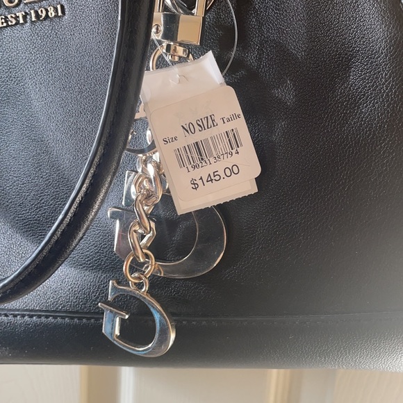 NEW with slight flaw guess black satchel bag purse - Picture 2 of 16